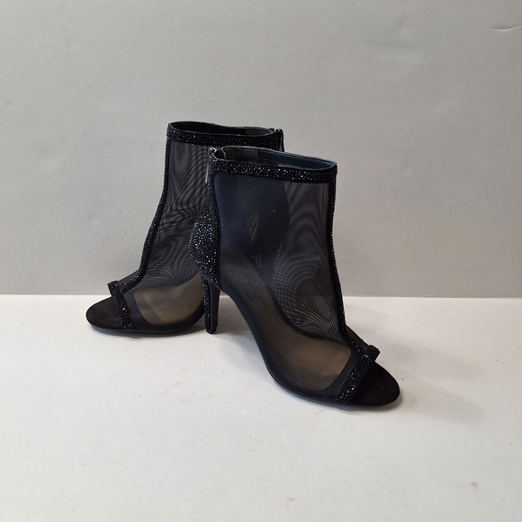 Jessica Simpson Black Mesh Rhinestone Whimsigoth Fairy Ankle Booties Size 7.5M - Picture 12 of 15